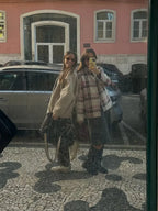 Big Plaid Print Woolen Bomber Coat