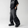 Black Baggy Cargo Streetwear Pants