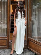 Black High Slit Maxi Vacation Dress