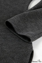 Black Off Shoulder Knit Slim Long Sleeve Tee
