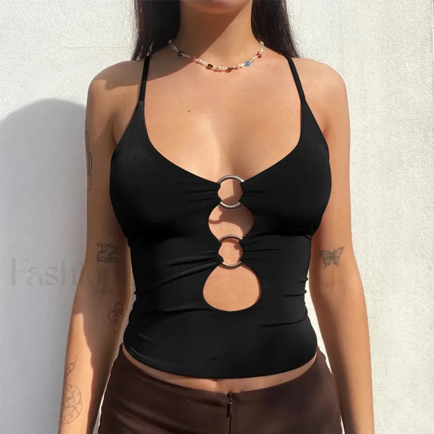Black Party Club Crop Top