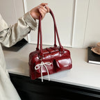 Black PU Leather Casual Shoulder Bag