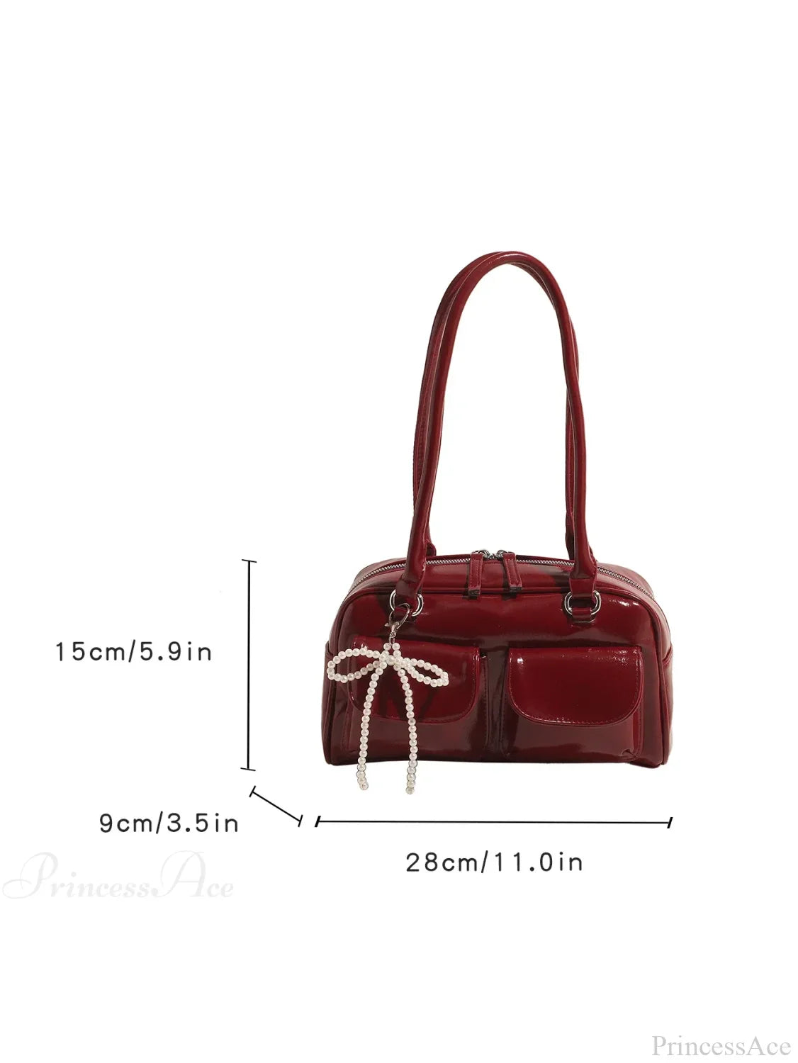 Black PU Leather Casual Shoulder Bag