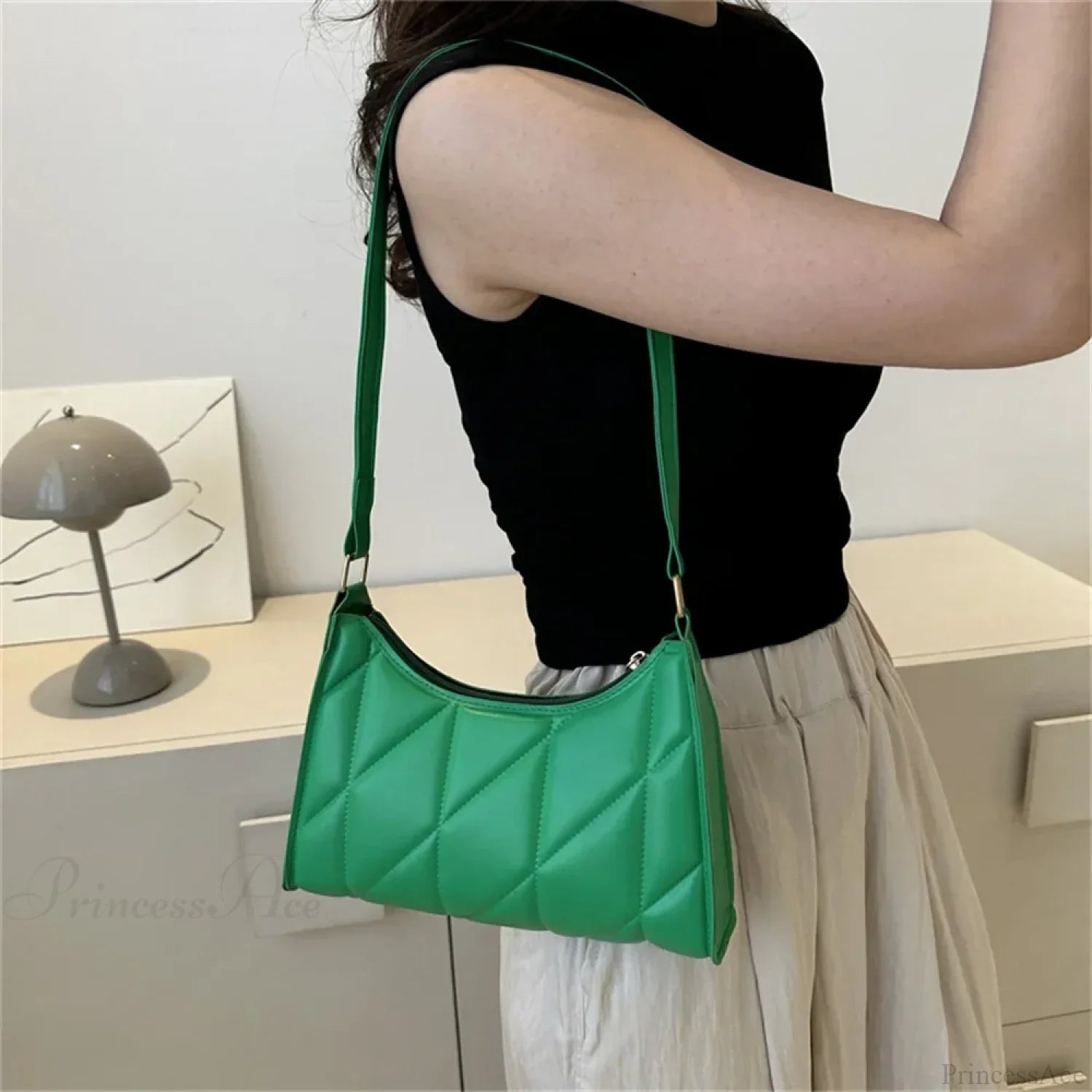 Black PU Leather Retro Hobos Shoulder Bag