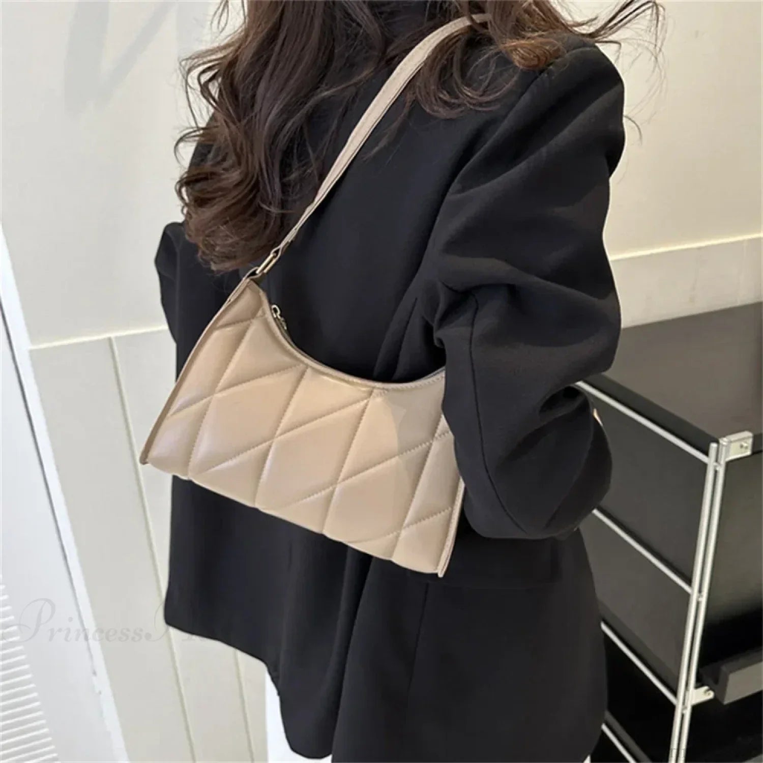 Black PU Leather Retro Hobos Shoulder Bag