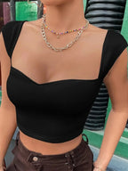 Black Sheer Graceful Lace Crop Top