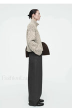 Blended Texture Zipper Cardigan