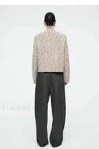 Blended Texture Zipper Cardigan