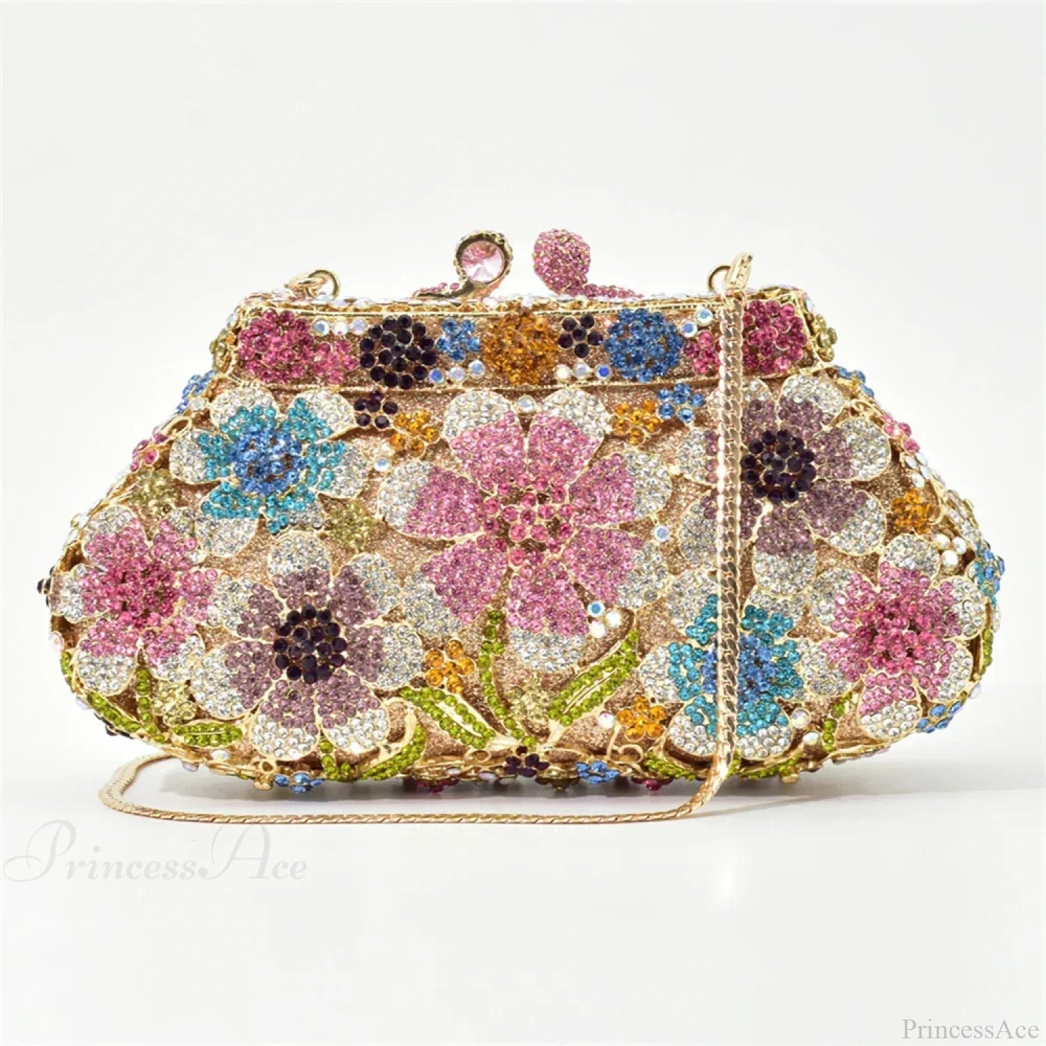 Bling Crystal Bridal Wedding Flower Diamond Clutch Bag