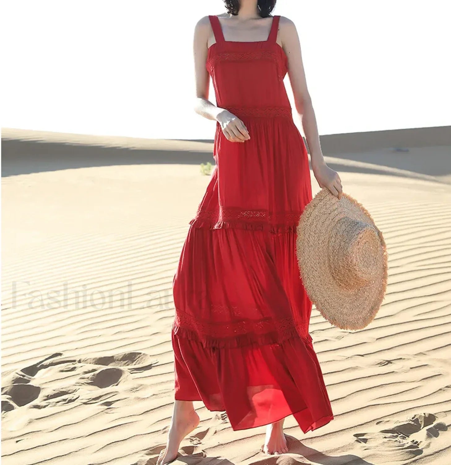 Cotton Strap Maxi Dress