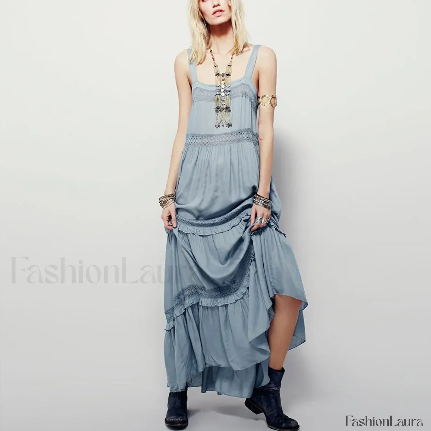 Cotton Strap Maxi Dress