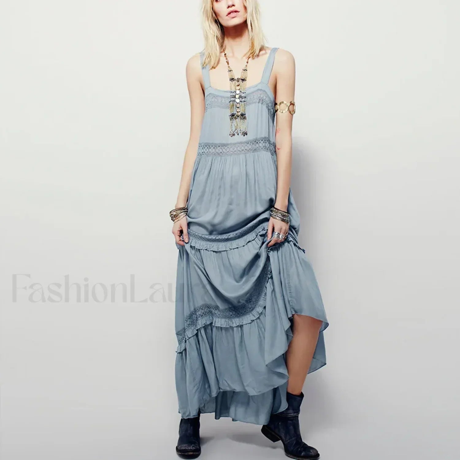 Cotton Strap Maxi Dress