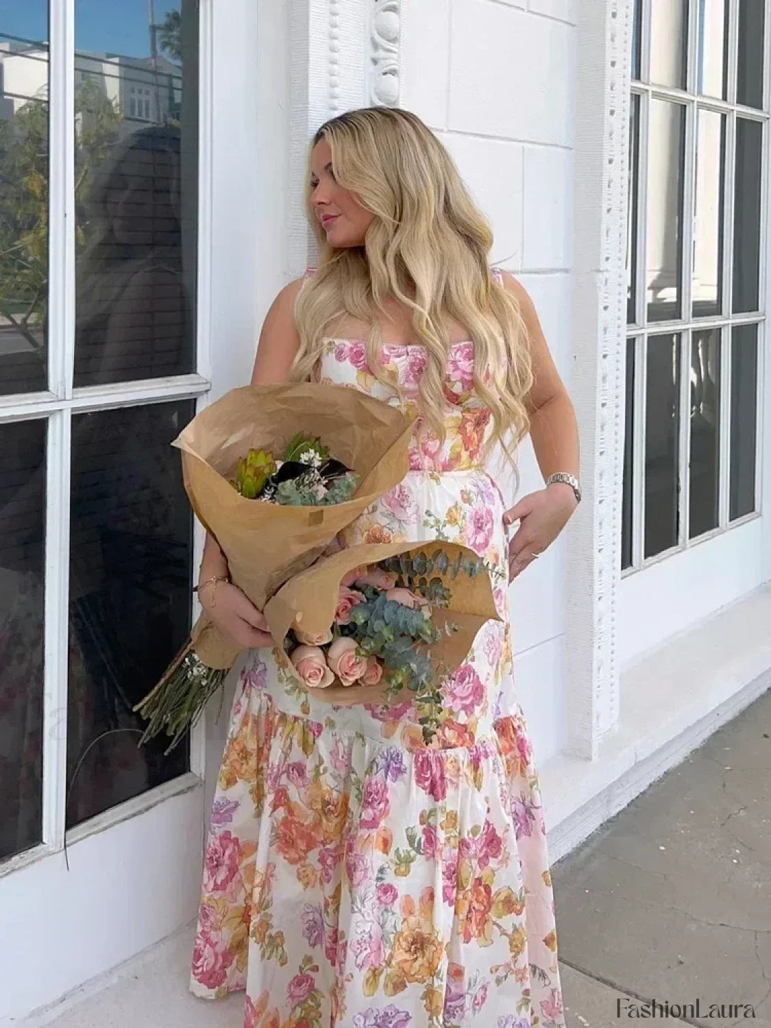 Floral Print Midi Dress Floral Dress