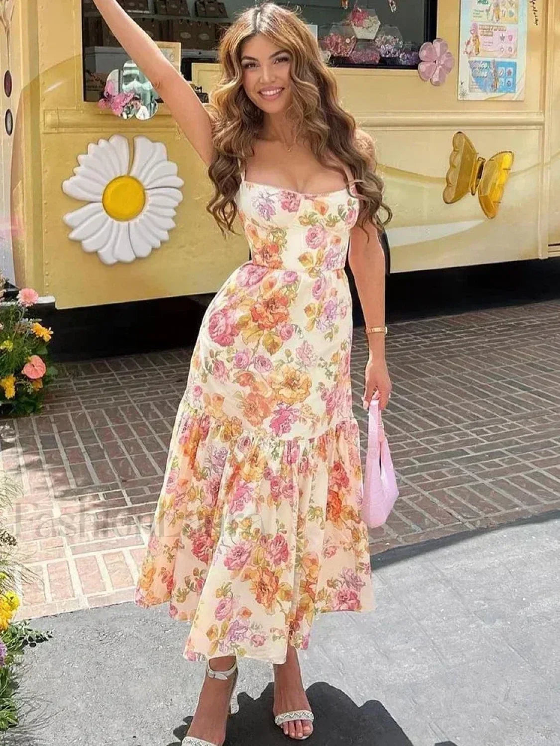 Floral Print Midi Dress Floral Dress