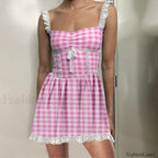Gingham Babydoll Mini Dress