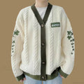 Blue Koi V-neck Embroidered Cardigan