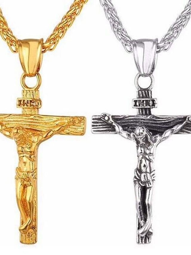Pendant Cross Necklace for Men and Women Alloy Classic Christmas Daily Use