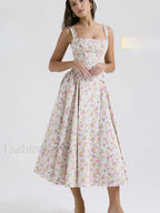 Fragmented Flower Midi Dress