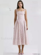 Fragmented Flower Midi Dress
