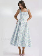 Fragmented Flower Midi Dress