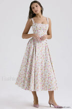 Fragmented Flower Midi Dress