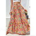 Bohemian Maxi Skirts High Waist Colorful Printed Loose A-line