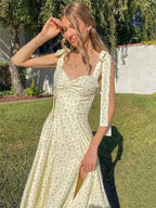 Backless Strappy Floral Dress