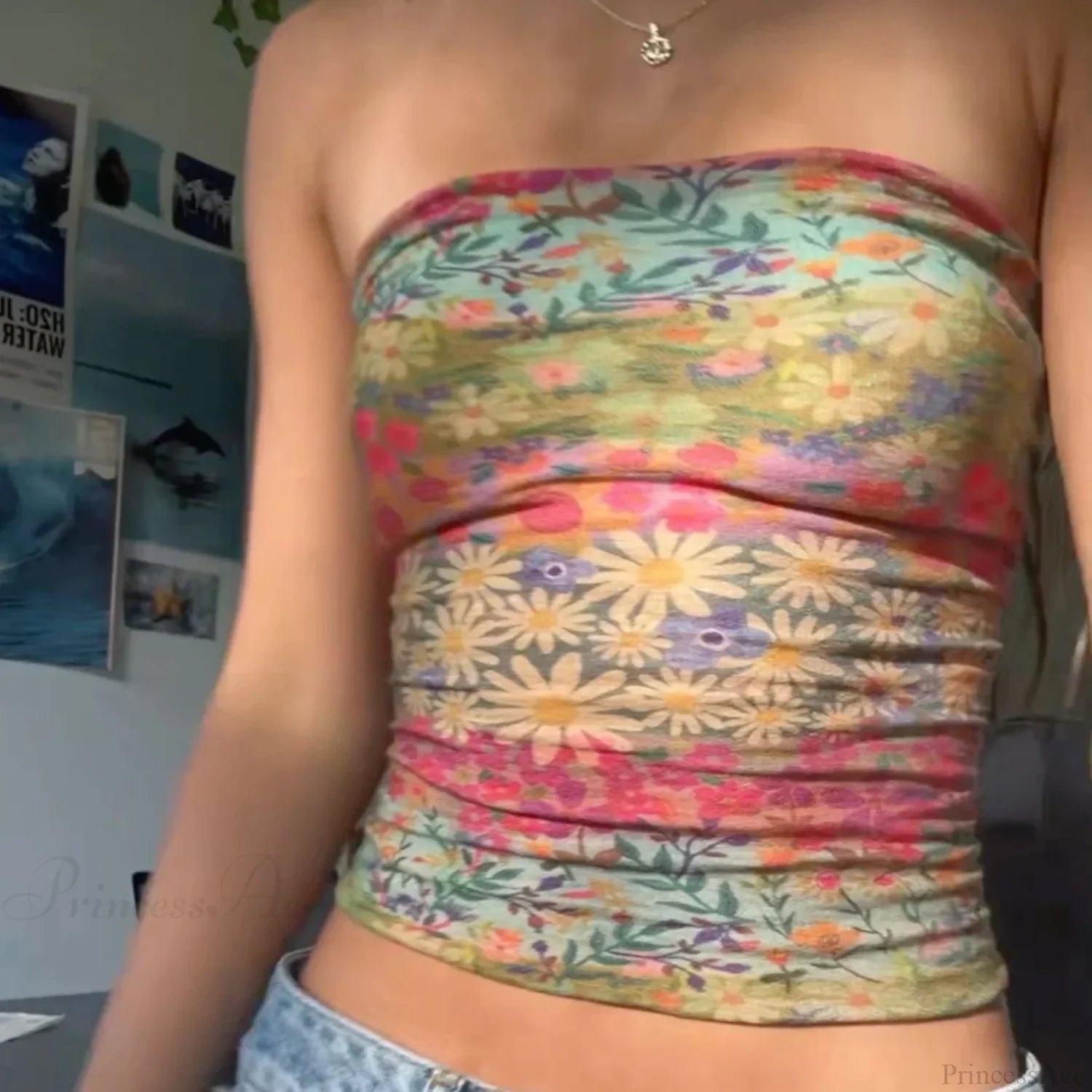 Boho Bandeau Off-Shoulder Tube Crop Top
