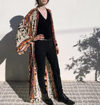 Boho Kimono Rayon Print Bikini Cover Up Loose Summer Dress
