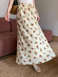 Boho Maxi Skirt High Waist Floral Printed Hippie Rose Chic