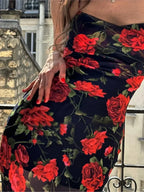 Boho Slim Fit Printed Off-Shoulder Floral Dress