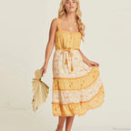 Boho Sundress Sexy Sleeveless Strap Rayon Floral Beach Dress