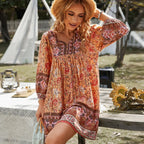 Boho Vintage Floral Print Sundress