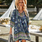 Boho Vintage Floral Print Sundress