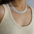 **18K Gold Plated Sterling Silver Cascading Tassel Choker Necklace**