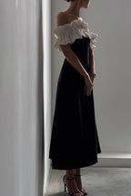 Haydée Exclusive Off the Shoulder Maxi Dress with Ruffles Statement Occasion Edit