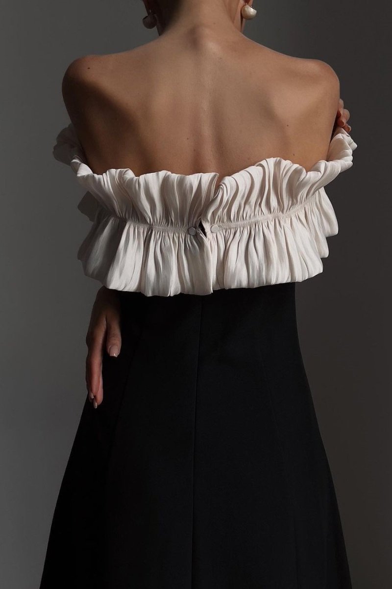 Haydée Exclusive Off the Shoulder Maxi Dress with Ruffles Statement Occasion Edit