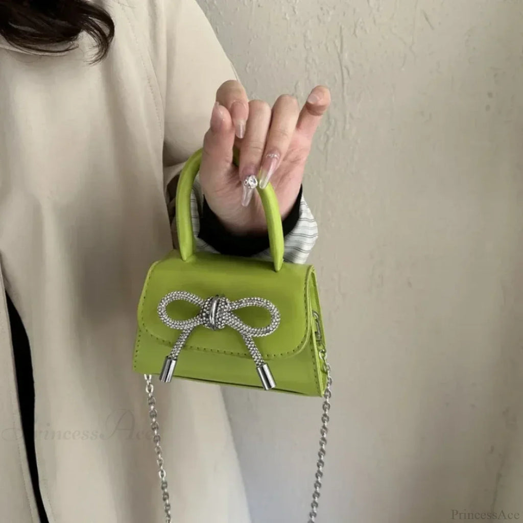 Bow Design Solid Color Mini PU Crossbody