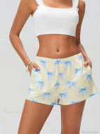 Bow Print Elastic Sleep Short