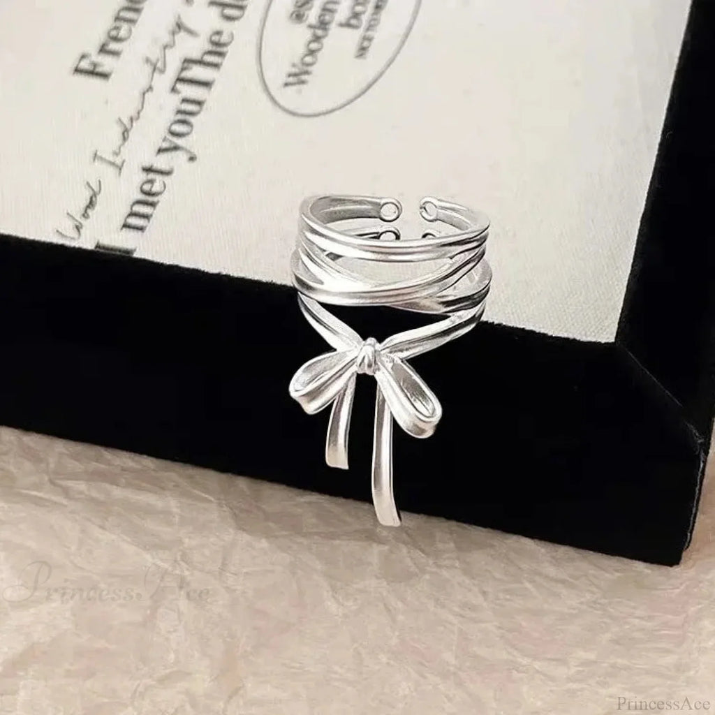 Bow Ribbon Gothic Adjustable Ring