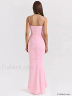 Bow Spaghetti Off Shoulder Maxi Dress