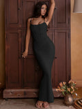 Bow Spaghetti Off Shoulder Maxi Dress