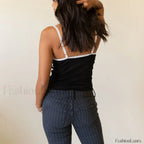 Bow V-Neck Club Crop Top