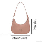 Bowknot Solid PU Leather Shoulder Bag