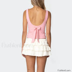 Bowknot Square-Back Crop Top