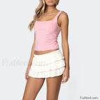 Bowknot Square-Back Crop Top