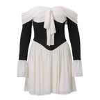 Mademoiselle Bow Off Shoulder Dress