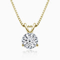 Sterling Silver Moissanite Solitaire Pendant Necklace with Box Chain
