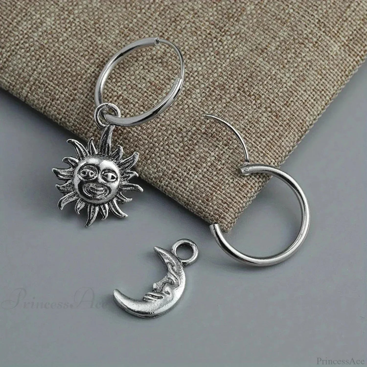 Bright Lunar Heavenly Dark Hoop Earring