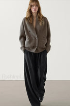 British Style Wool Knit Cardigan